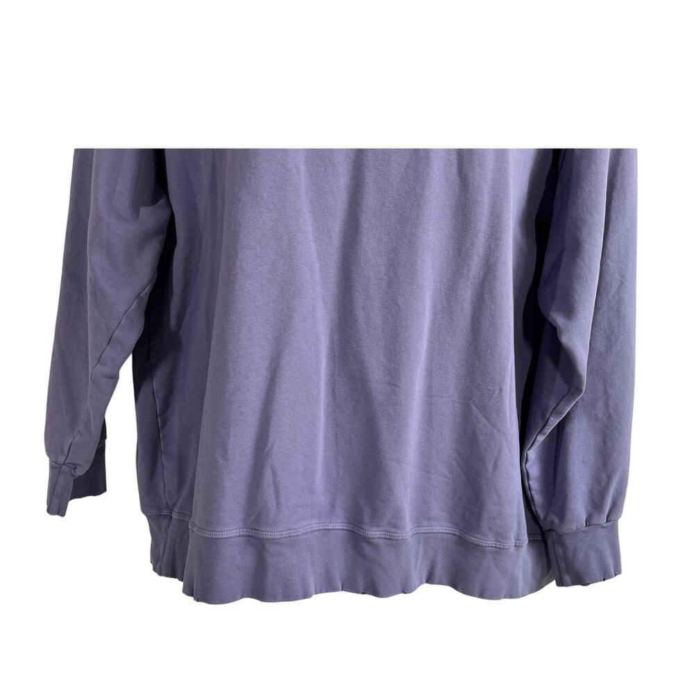 ELECTRIC & ROSE WOMENS OVERSIZED SWEATSHIRT DISTRESSED HEM NECK PURPLE SZ LARGE - Picture 6 of 12